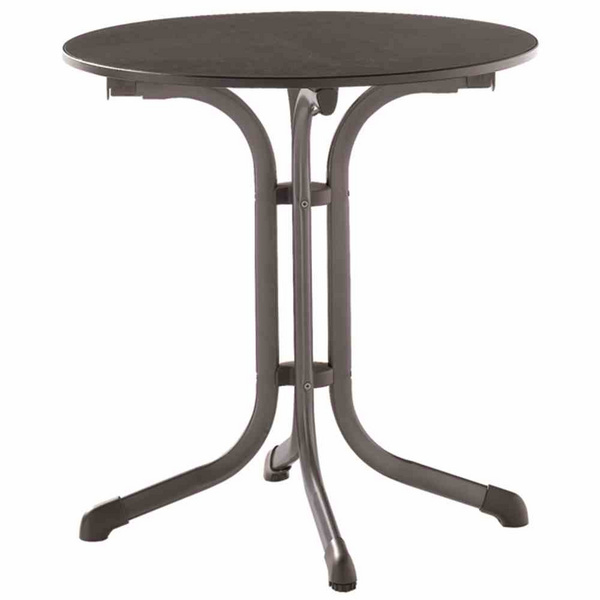 Bouelvard-Klapptisch vivodur, Ø68cm, StahlGest. eisengr./vivodur-Tischpl. Schieferopt.