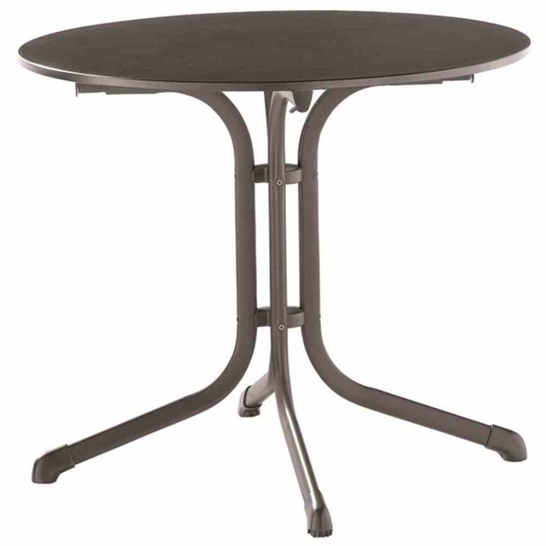 Bouelvard-Klapptisch vivodur, Ø85cm, StahlGest. eisengr./vivodur-Tischpl. Schieferopt.