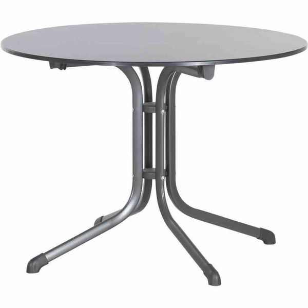 Bouelvard-Klapptisch vivodur, Ø100cm, StahlGest. eisengr./vivodur-Tischpl. Schieferopt.