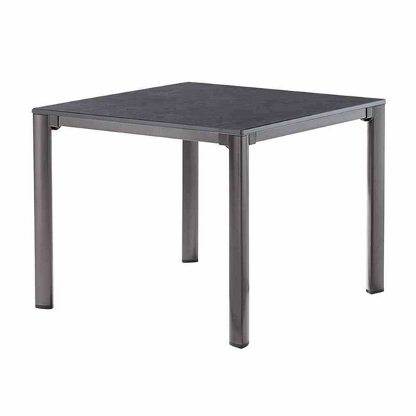 Lofttisch vivodur 95x95cm, eisengr./anthrazit AluGest. vivodur-Tischpl. Schieferopt.