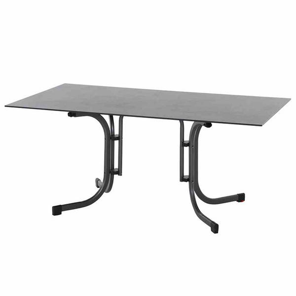 Sola Klapptisch 160x90cm, anthrazit Gest. Stahl, Tischpl. HPL dark stone