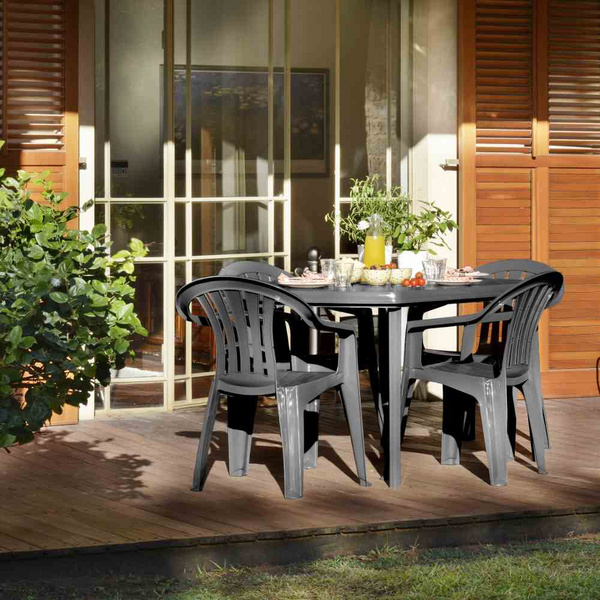 Cuba Fresh Stapelsessel graphit 100% recycelter Kunststoff