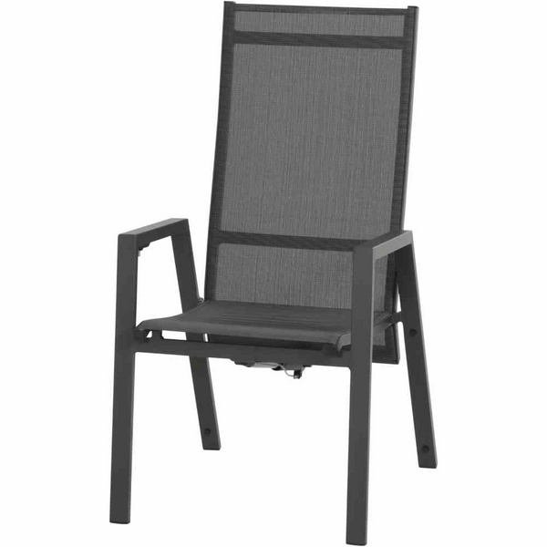 Savona Dining Move Sessel matt anthrazit/silber-schwarz Gest. Alu, Fläche Ranotex®-Gewebe, silber-schwarz