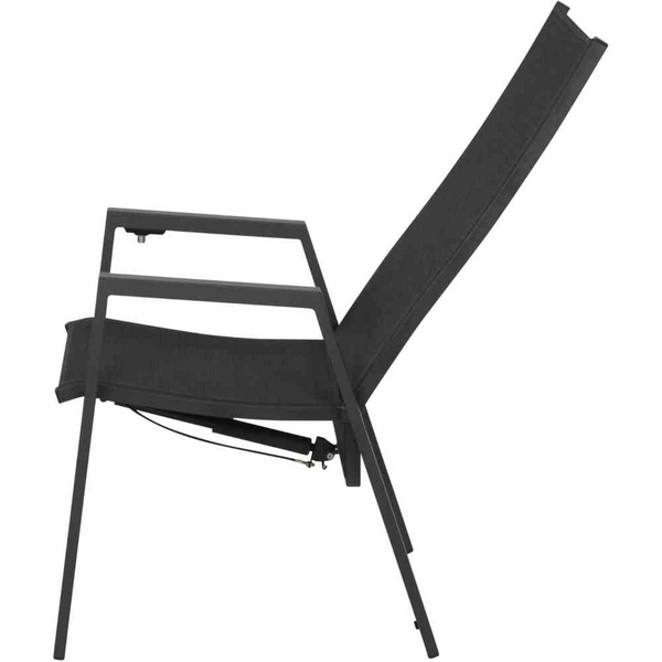 Savona Dining Move Sessel matt anthrazit/silber-schwarz Gest. Alu, Fläche Ranotex®-Gewebe, silber-schwarz