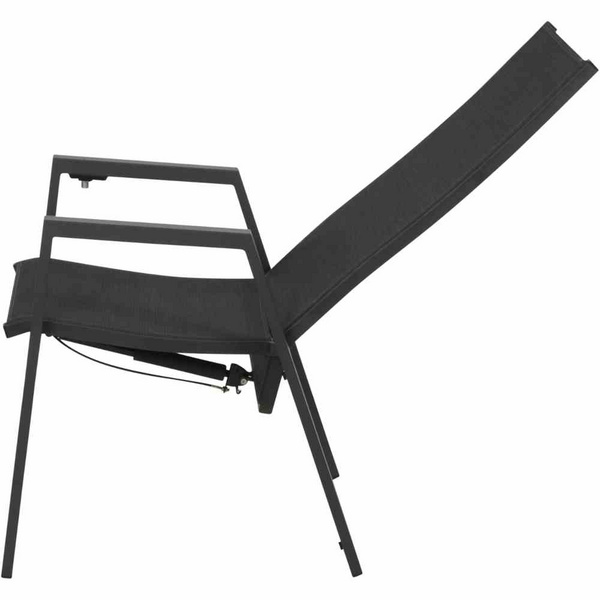 Savona Dining Move Sessel matt anthrazit/silber-schwarz Gest. Alu, Fläche Ranotex®-Gewebe, silber-schwarz