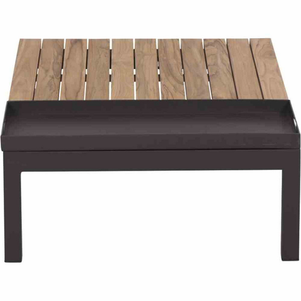 Alvida Loungetisch mit Tablett Alu, matt-anthrazit, Teak