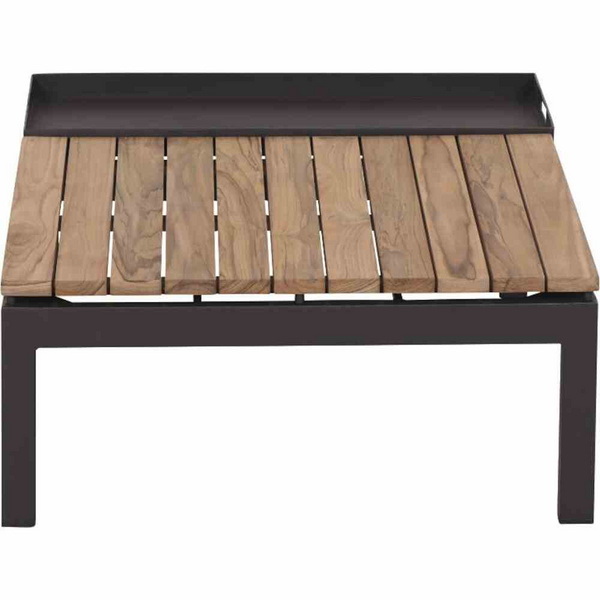 Alvida Loungetisch mit Tablett Alu, matt-anthrazit, Teak