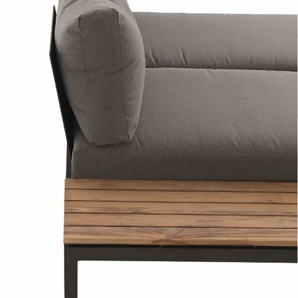 Alvida Recamiere rechts Alu, Kissen, Teak