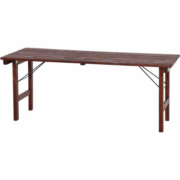 Wallis Garnitur Tisch 180x70cm, komplett zusammenklappbar, dunkelbraun laisert