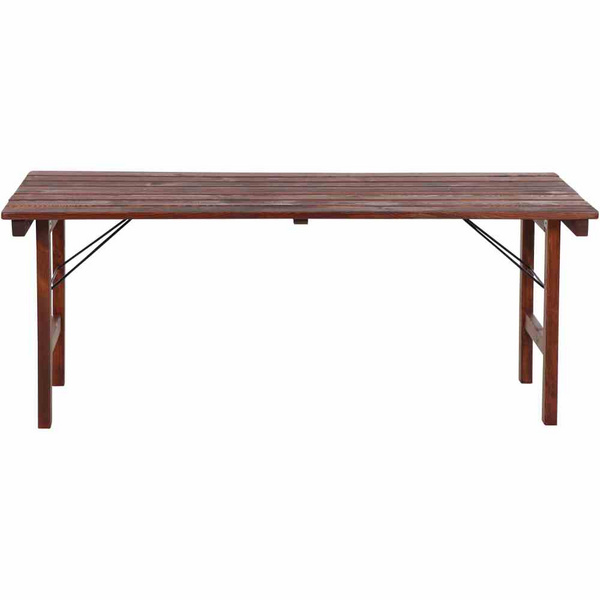 Wallis Garnitur Tisch 180x70cm, komplett zusammenklappbar, dunkelbraun laisert