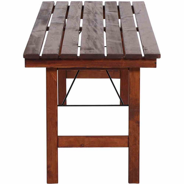 Wallis Garnitur Tisch 180x70cm, komplett zusammenklappbar, dunkelbraun laisert