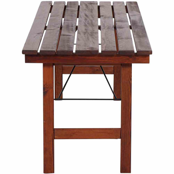 Wallis Garnitur Tisch 180x70cm, komplett zusammenklappbar, dunkelbraun laisert