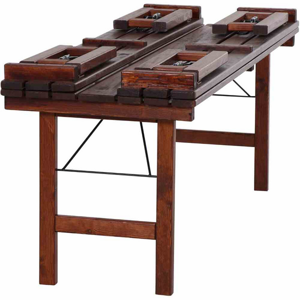 Wallis Garnitur Tisch 180x70cm, komplett zusammenklappbar, dunkelbraun laisert