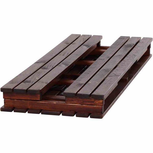 Wallis Garnitur Tisch 180x70cm, komplett zusammenklappbar, dunkelbraun laisert