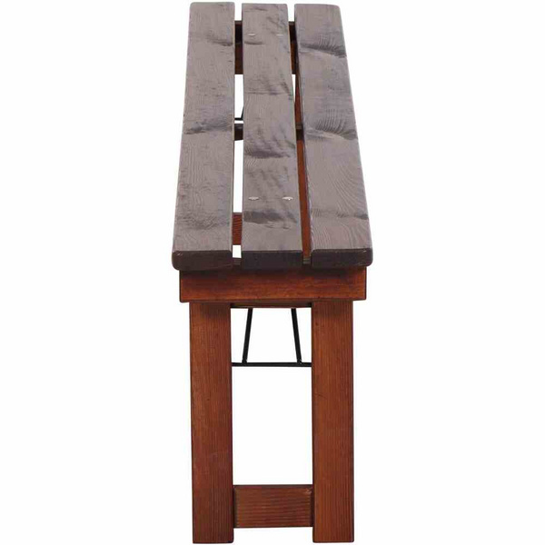 Wallis Garnitur Tisch 180x70cm, komplett zusammenklappbar, dunkelbraun laisert