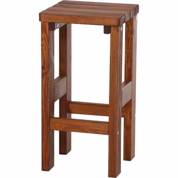 Tessin Barhocker 39x39x76cm Kiefernholz braun, zerlegt im Karton