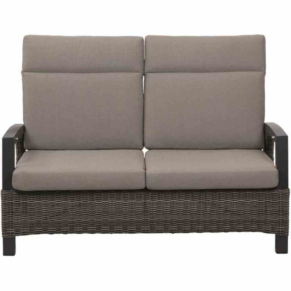 Corido 2er Bank charcoal grey Alu, Geflecht