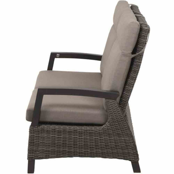 Corido 2er Bank charcoal grey Alu, Geflecht