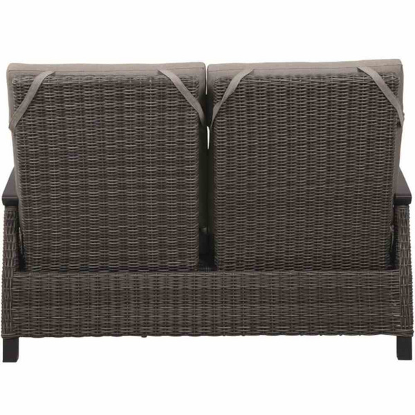 Corido 2er Bank charcoal grey Alu, Geflecht