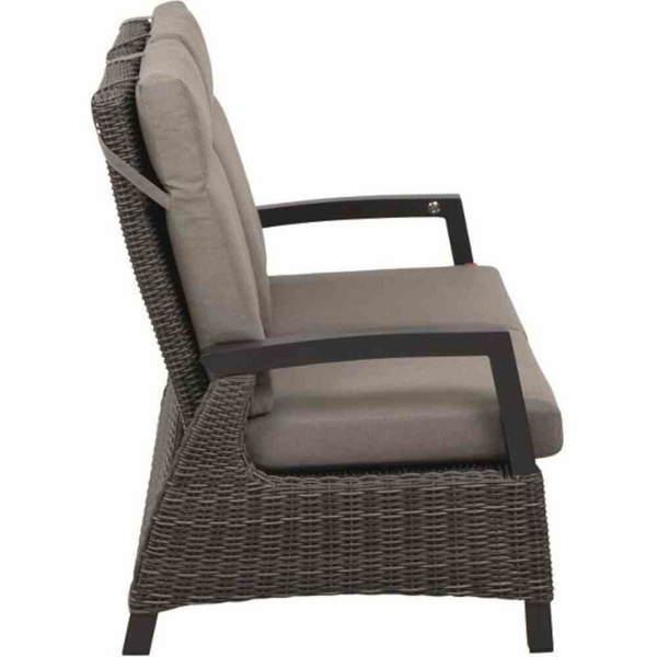 Corido 2er Bank charcoal grey Alu, Geflecht