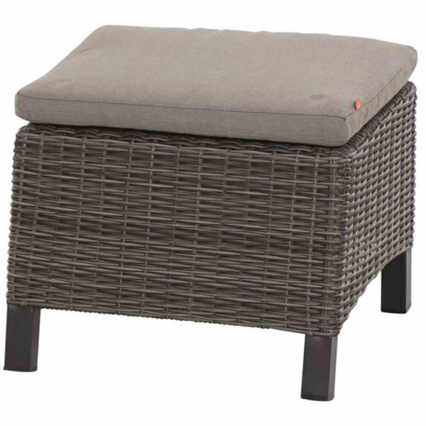 Corido Hocker, charcoal-grey Alu, Geflecht