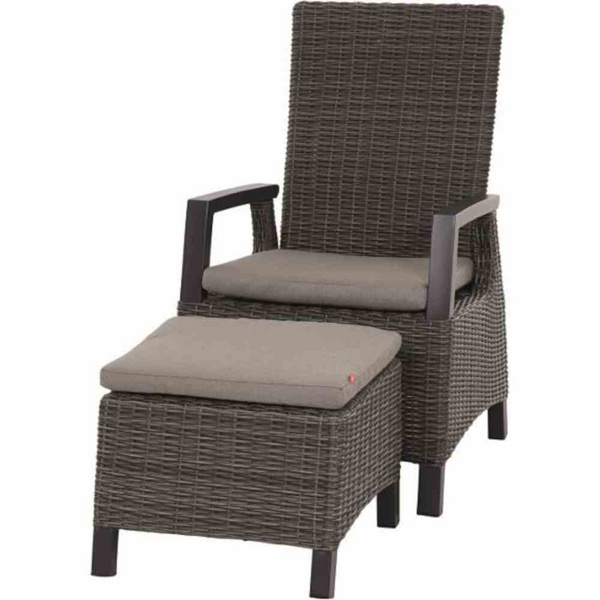 Corido Hocker, charcoal-grey Alu, Geflecht