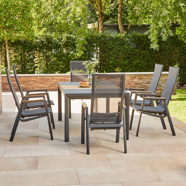 Rondo Relax Move Alu, matt-anthrazit, Teak