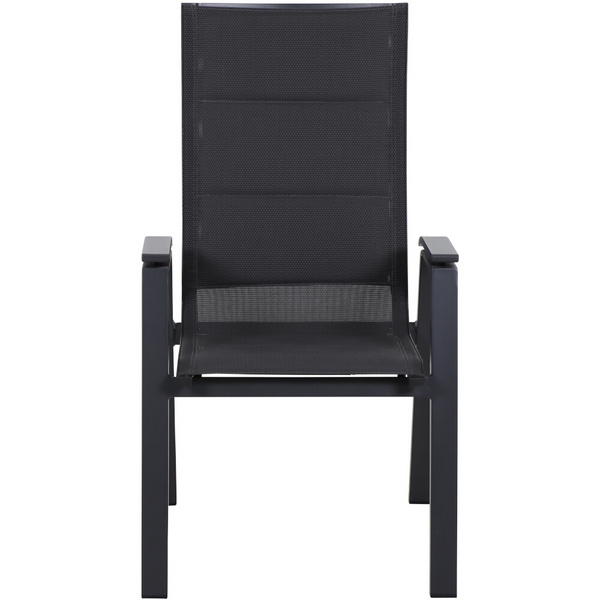 Milano Stapelsessel Alu, matt-anthrazit, TextilBez. padded