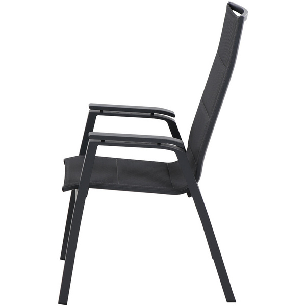 Milano Stapelsessel Alu, matt-anthrazit, TextilBez. padded