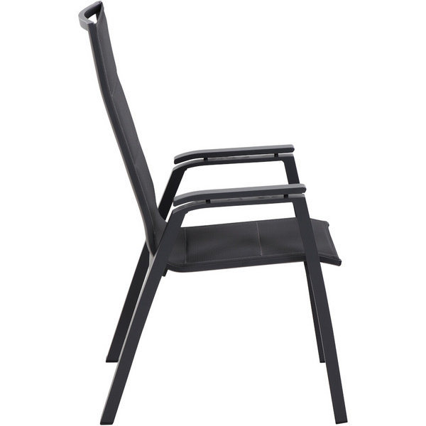 Milano Stapelsessel Alu, matt-anthrazit, TextilBez. padded