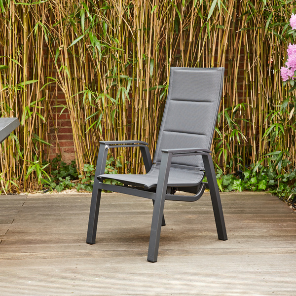 Milano Relax Move Sessel Alu, matt-anthrazit, TextilBez. padded