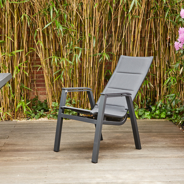 Milano Relax Move Sessel Alu, matt-anthrazit, TextilBez. padded