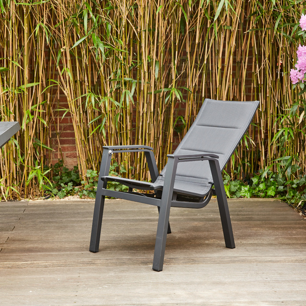 Milano Relax Move Sessel Alu, matt-anthrazit, TextilBez. padded