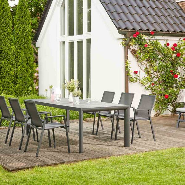 Reno Stapelsessel Alu, TextilBez., matt-anthrazit