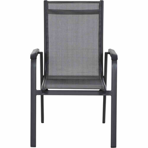 Tesoro Stapelsessel, matt anthrazit Alu, TextilBez. silber schwarz