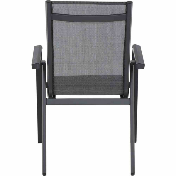 Tesoro Stapelsessel, matt anthrazit Alu, TextilBez. silber schwarz