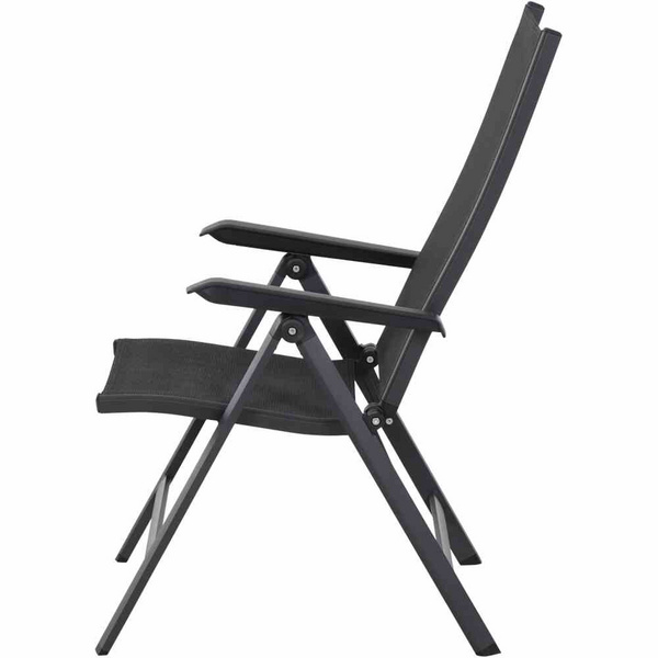 Tesoro Klappsessel, matt anthrazit Alu, TextilBez. silber schwarz