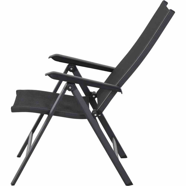 Tesoro Klappsessel, matt anthrazit Alu, TextilBez. silber schwarz