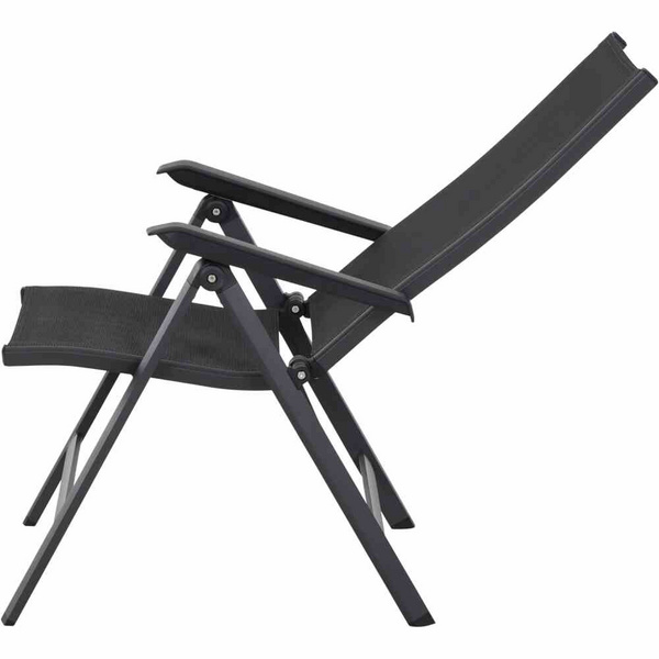 Tesoro Klappsessel, matt anthrazit Alu, TextilBez. silber schwarz