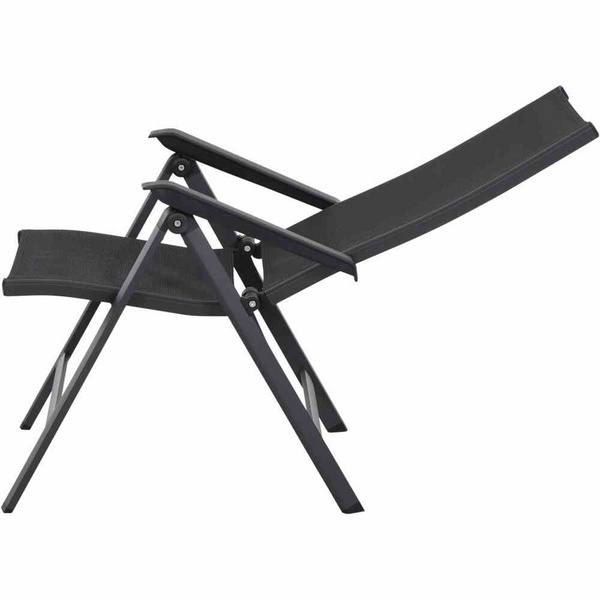 Tesoro Klappsessel, matt anthrazit Alu, TextilBez. silber schwarz