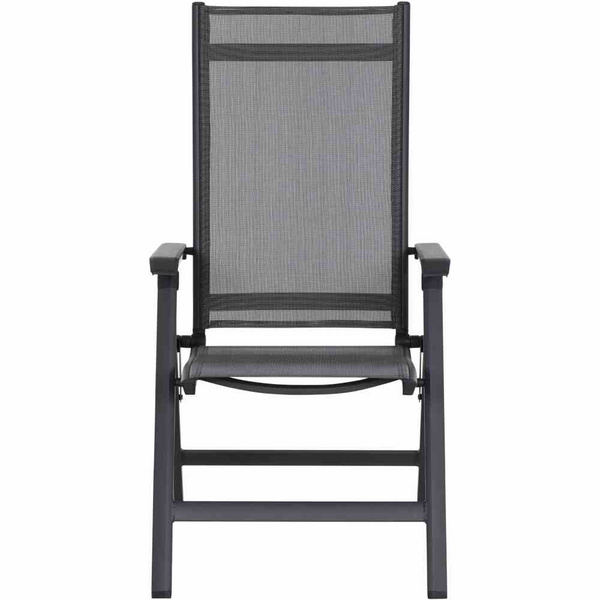 Tesoro Klappsessel, matt anthrazit Alu, TextilBez. silber schwarz