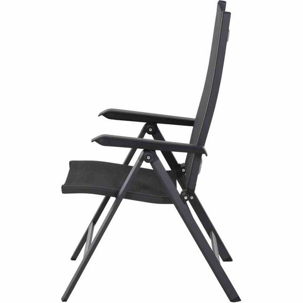 Tesoro Klappsessel, matt anthrazit Alu, TextilBez. silber schwarz