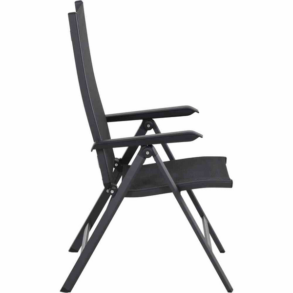 Tesoro Klappsessel, matt anthrazit Alu, TextilBez. silber schwarz