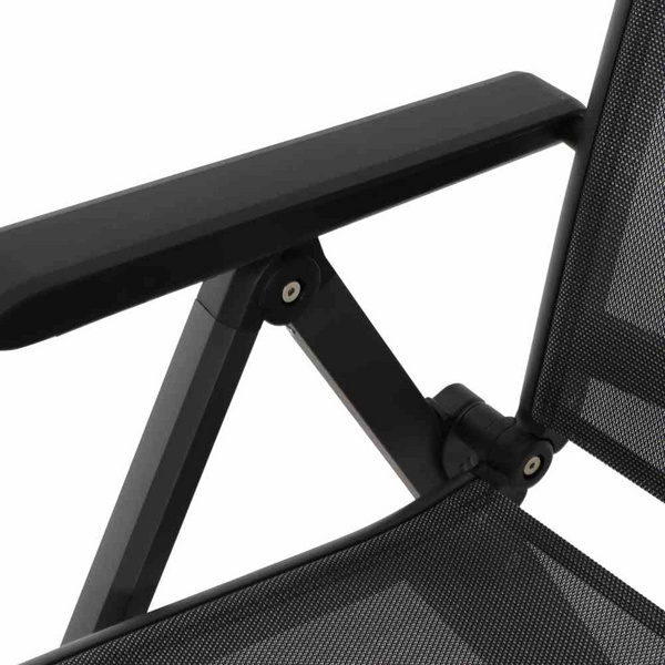 Tesoro Klappsessel, matt anthrazit Alu, TextilBez. silber schwarz