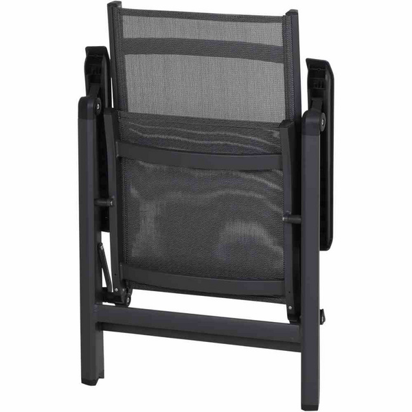 Tesoro Klappsessel, matt anthrazit Alu, TextilBez. silber schwarz