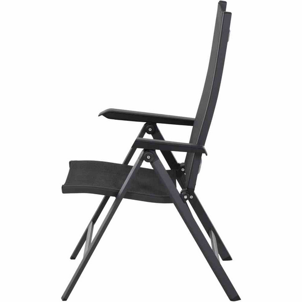 Tesoro Klappsessel, matt anthrazit Alu, TextilBez. silber schwarz