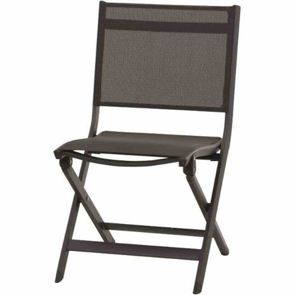 Tesoro Klappstuhl, matt-anthrazt Alu, TextilBez. silber schwarz