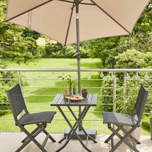 Tesoro Klappstuhl, matt-anthrazt Alu, TextilBez. silber schwarz