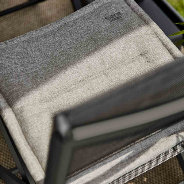 Tesoro Klappstuhl, matt-anthrazt Alu, TextilBez. silber schwarz