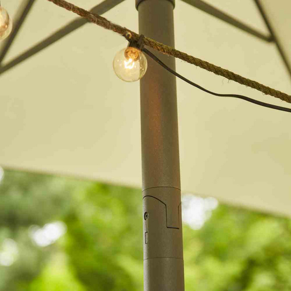 Isa Mittelstockschirm anthrazit/stone 200x300cm Gest. Alu, Bez. 100% Polyester stone